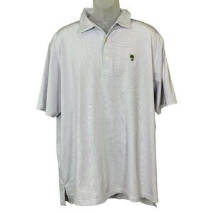 Peter Millar Summer Comfort Short Sleeve Golf Polo Shirt XL Stripes Embroid Logo